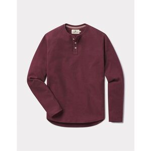 NWT The Normal Brand Mens Burgundy Three Button Henley Long Sleeve Shirt Size 2X